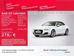 Gletscherweiß metallic/verdeck Gebraucht 2024 Audi A5 Cabriolet Advanced Cabrio | 49.521 € (Superpreis)