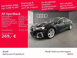 Mythosschwarz metallic Gebraucht 2022 Audi A5 Sportback Basis Limousine | 32.450 € (Guter Preis)