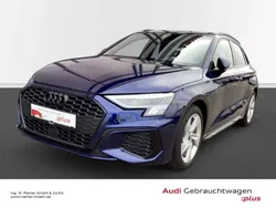 Navarrablau metallic Gebraucht 2024 Audi A3 Sportback S-Line Limousine | 34.798 € (Etwas zu teuer)