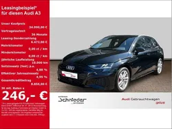 Mythosschwarz metallic Gebraucht 2024 Audi A3 Sportback e-tron S-Line Limousine | 34.990 € (Fairer Preis)