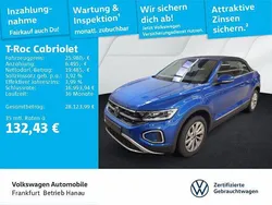 Ravennablau metallic/schwarz Gebraucht 2024 VW T-Roc Cabriolet Cabrio | 25.980 € (Superpreis)