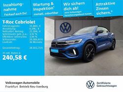 Ravennablau metallic/schwarz Gebraucht 2024 VW T-Roc Cabriolet R-line Cabrio | 31.480 € (Fairer Preis)