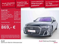 Mythosschwarz metallic Gebraucht 2022 Audi A8L Ambiente Limousine | 71.585 € (Fairer Preis)