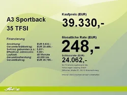 Schwarz Gebraucht 2025 Audi A3 Sportback S-Line Limousine | 39.330 € (Fairer Preis)