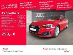 Rot Gebraucht 2022 Audi A5 Sportback Sport Limousine | 28.650 € (Superpreis)