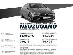 Mountaingrau met. Gebraucht 2024 Mercedes CLA200 AMG line Coupé | 38.900 € (Etwas zu teuer)