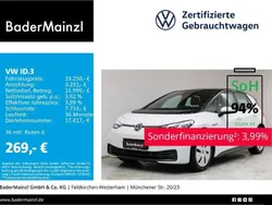 Gletscherweiß metallic/schwarz (metallic) Gebraucht 2021 VW ID.3 Pure Kleinwagen | 19.250 € (Fairer Preis)
