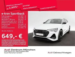 Gletscherweiß metallic Gebraucht 2023 Audi e-tron Sportback S-Line SUV | 54.987 €