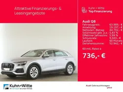 Florettsilber metallic Gebraucht 2021 Audi Q8 Ambiente SUV | 63.989 € (Fairer Preis)
