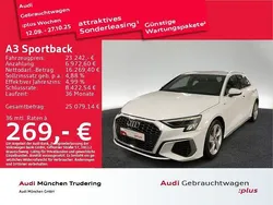 Weiß Gebraucht 2022 Audi A3 Sportback S-Line Limousine | 23.242 € (Guter Preis)