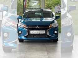 Blau (atollblau (p)) Gebraucht 2024 Mitsubishi Space Star Select+ Limousine | 17.300 € (Etwas zu teuer)