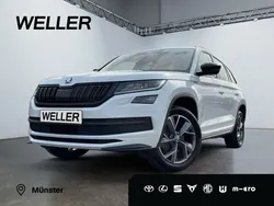 187) moon white metallic (weiss Gebraucht 2019 Skoda Kodiaq SportLine SUV | 28.880 € (Etwas zu teuer)