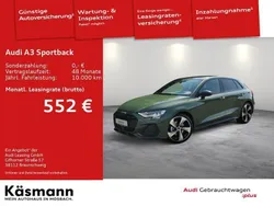 Distriktgrün metallic Gebraucht 2024 Audi A3 Sportback S-Line Kleinwagen | 44.790 € (Etwas zu teuer)