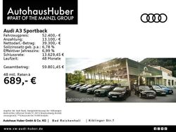 Schwarz Gebraucht 2025 Audi A3 Sportback S-Line Kleinwagen | 52.400 €