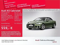 Distriktgrün metallic/verdeck Gebraucht 2024 Audi A5 Cabriolet S-Line Cabrio | 47.771 € (Superpreis)