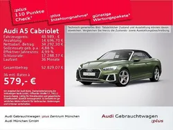 Distriktgrün metallic/verdeck Gebraucht 2024 Audi A5 Cabriolet S-Line Cabrio | 48.989 € (Guter Preis)