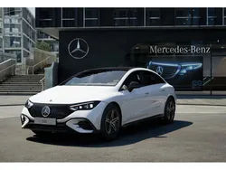 Weiss polarweiss Gebraucht 2024 Mercedes EQE350 AMG Limousine | 52.880 € (Superpreis)