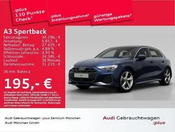 Blau Gebraucht 2024 Audi A3 Sportback S-Line Limousine | 34.286 € (Superpreis)