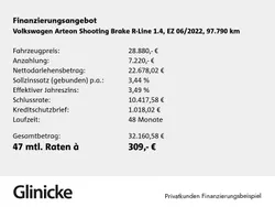 Deep black perleffekt Gebraucht 2022 VW Arteon R-line Kombi | 28.880 € (Etwas zu teuer)