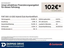 Schwarz Gebraucht 2023 Fiat 500 Club Kleinwagen | 10.990 € (Superpreis)