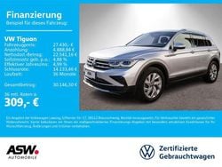 Reflexsilber metallic Gebraucht 2021 VW Tiguan Elegance SUV | 27.430 € (Fairer Preis)