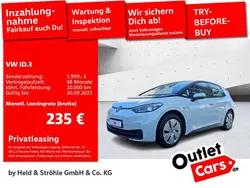 Gletscherweiß metallic / dach Gebraucht 2021 VW ID.3 Pure Kleinwagen | 18.470 € (Guter Preis)