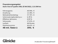 Grau Gebraucht 2022 Audi e-tron GT quattro Ambiente Limousine | 49.990 € (Etwas zu teuer)