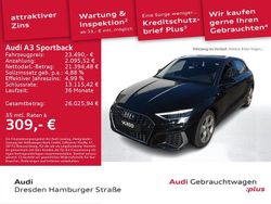 Schwarz Gebraucht 2021 Audi A3 Sportback S-Line Limousine | 23.490 € (Fairer Preis)