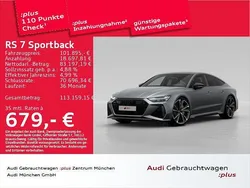 Daytonagrau matteffektlackieru Gebraucht 2022 Audi RS7 Sportback Sport Kleinwagen | 101.895 € (Superpreis)