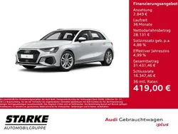 Schwarz (mythosschwarz metallic) Gebraucht 2020 Audi A3 Sportback S-Line Limousine | 30.490 € (Teuer)