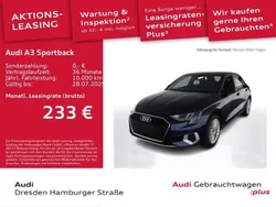 Blau Gebraucht 2024 Audi A3 Sportback Advanced Plus Limousine | 27.890 € (Guter Preis)