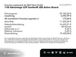 Schwarz (schwarz) Gebraucht 2020 BMW 118 Advantage Kleinwagen | 20.750 € (Fairer Preis)