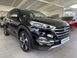 Phantom black (metallic) Gebraucht 2018 Hyundai Tucson Turbo SUV | 18.800 € (Fairer Preis)