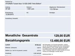 Blau Gebraucht 2015 Hyundai Tucson SUV | 13.490 € (Fairer Preis)