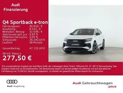 Gletscherweiß metallic Gebraucht 2023 Audi Q4 Sportback e-tron S-Line SUV | 40.810 € (Fairer Preis)