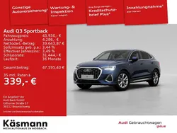 Navarrablau metallic Gebraucht 2025 Audi Q3 Sportback S-Line SUV | 43.930 € (Fairer Preis)