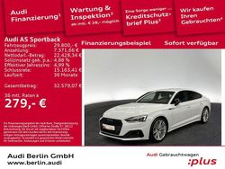 Gletscherweiß metallic Gebraucht 2022 Audi A5 Sportback Ambiente Kleinwagen | 29.800 € (Guter Preis)