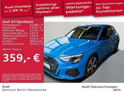 Turboblau Gebraucht 2022 Audi A3 Sportback e-tron S-Line Limousine | 29.889 € (Fairer Preis)