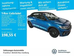 Ravennablau metallic/schwarz Gebraucht 2024 VW T-Roc Cabriolet R-line Cabrio | 32.980 € (Fairer Preis)