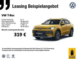 Gelb Neu 2025 VW T-Roc Life SUV | 33.222 € (Etwas zu teuer)