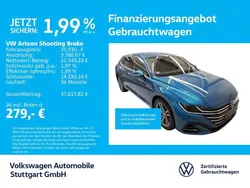 Eisvogelblau metallic Gebraucht 2024 VW Arteon R-line Kombi | 35.930 € (Fairer Preis)