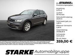 Indiumgrau metallic (metallic) Gebraucht 2017 VW Tiguan Highline SUV | 28.490 € (Teuer)