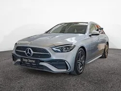 Metalliclack hightechsilber Gebraucht 2024 Mercedes C220 AMG Kombi | 49.490 €
