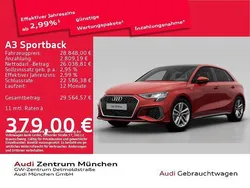 Tangorot metallic Gebraucht 2022 Audi A3 Sportback e-tron S-Line Limousine | 28.848 € (Fairer Preis)