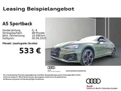 Distriktgrün metallic Gebraucht 2025 Audi A5 S-Line Coupé | 51.970 € (Superpreis)