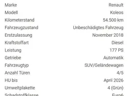 Weiß Gebraucht 2018 Renault Koleos LIMITED SUV | 19.900 € (Guter Preis)