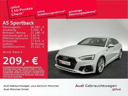 Weiß Gebraucht 2020 Audi A5 Sportback S-Line Kleinwagen | 26.982 €
