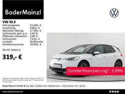 Gletscherweiß metallic/schwarz (metallic) Gebraucht 2021 VW ID.3 Pro Kleinwagen | 21.630 € (Fairer Preis)