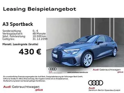 Grau Gebraucht 2024 Audi A3 Sportback S-Line Limousine | 32.980 € (Guter Preis)