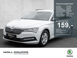 Moonweiß perleffekt (metallic) Gebraucht 2024 Skoda Superb Ambition Kombi | 29.480 € (Superpreis)